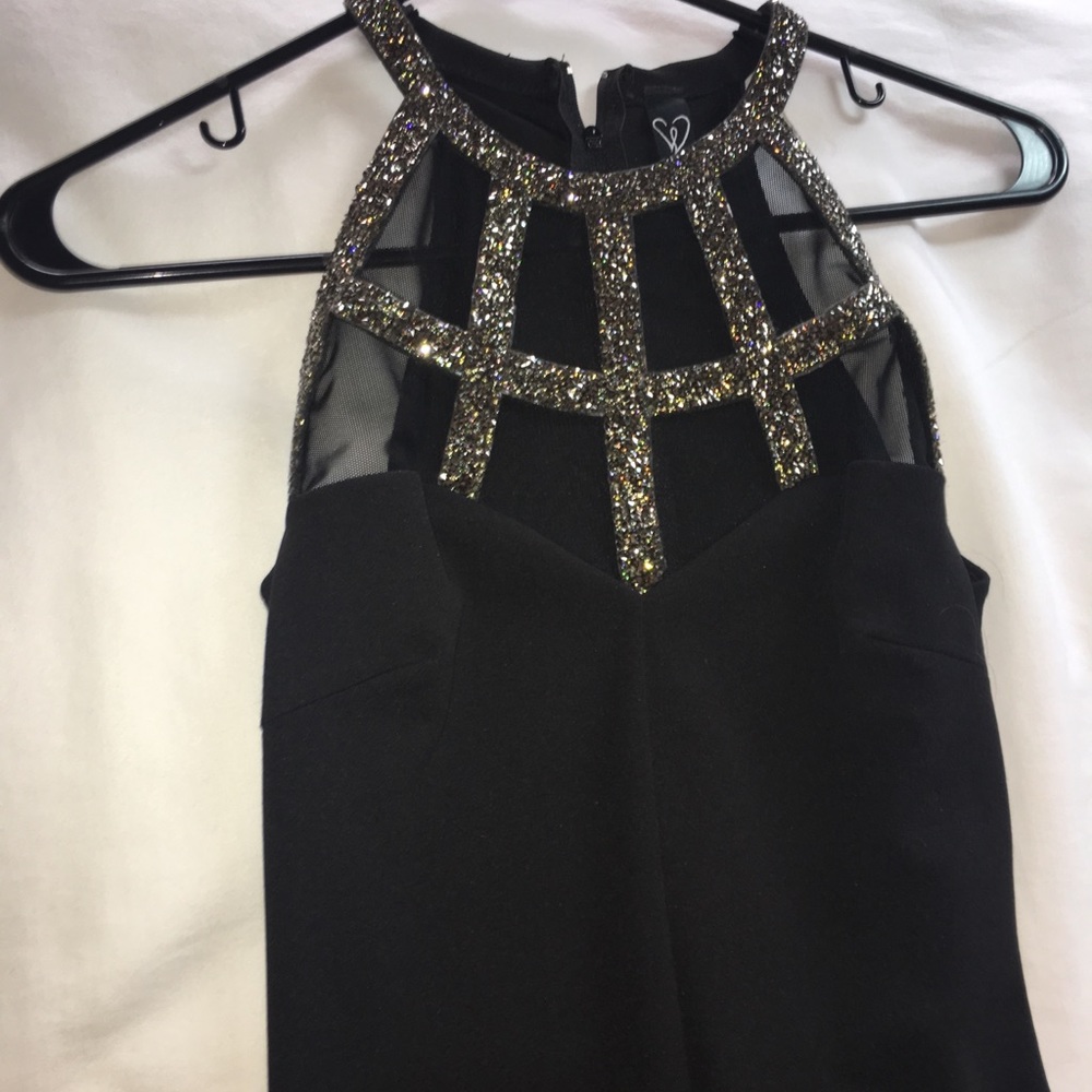 Full length prom dress with front slit